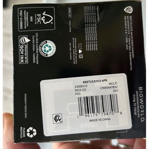 Beetlejuice the Movie  Socks 6 Pair CREW SOCKS Men Size 8-12 Bioworld - Picture 5 of 8